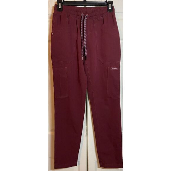 Women's Jaanuu 8 Pocket Slim Cargo‎ Scrub Pants XXS Color WINW Style J95102 - Picture 2 of 7